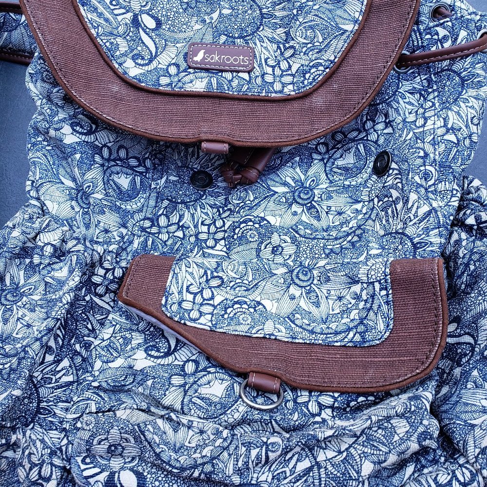 Sakroots vintage floral denim backpack